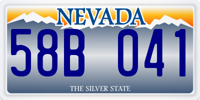 NV license plate 58B041