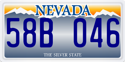 NV license plate 58B046