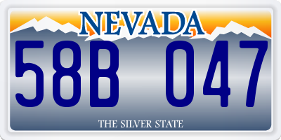 NV license plate 58B047