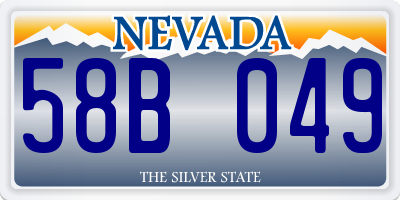 NV license plate 58B049