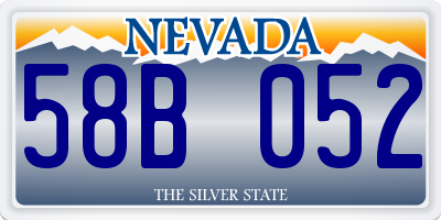 NV license plate 58B052