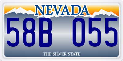 NV license plate 58B055