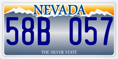 NV license plate 58B057