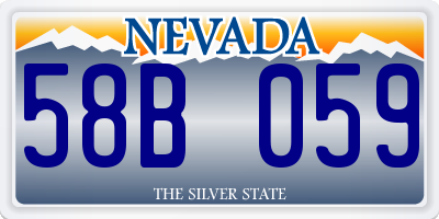 NV license plate 58B059