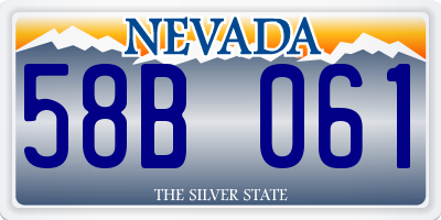 NV license plate 58B061