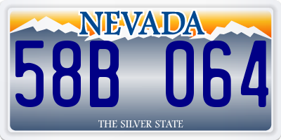 NV license plate 58B064