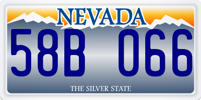 NV license plate 58B066