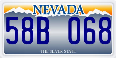 NV license plate 58B068