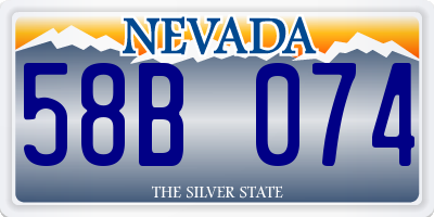 NV license plate 58B074