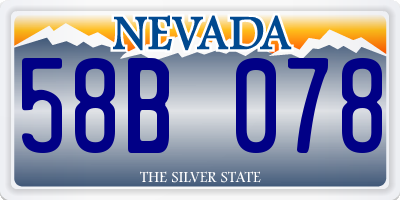 NV license plate 58B078