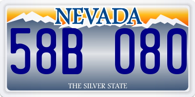 NV license plate 58B080