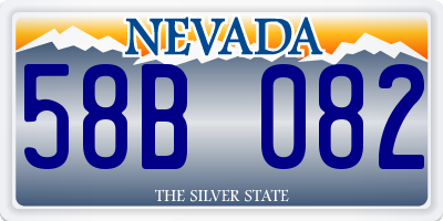 NV license plate 58B082