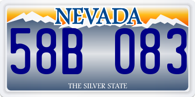 NV license plate 58B083