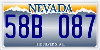 NV license plate 58B087