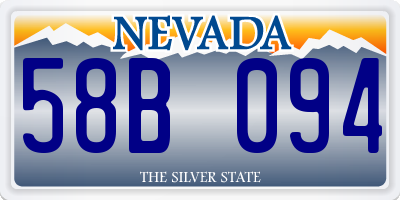 NV license plate 58B094