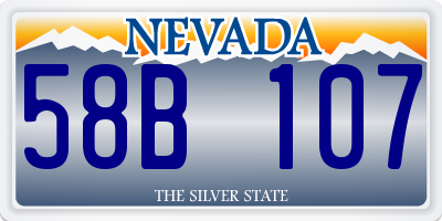 NV license plate 58B107