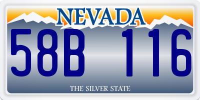 NV license plate 58B116