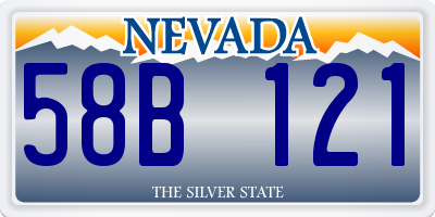 NV license plate 58B121