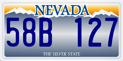 NV license plate 58B127