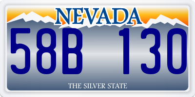 NV license plate 58B130