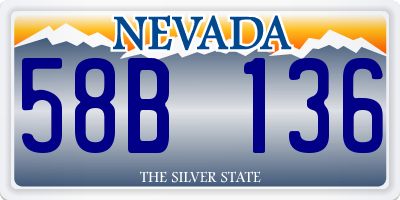 NV license plate 58B136