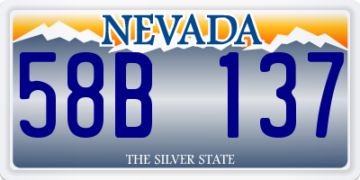 NV license plate 58B137