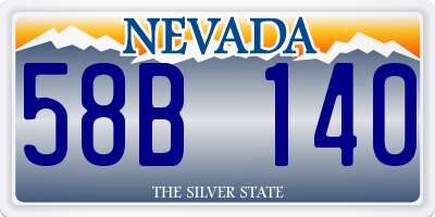 NV license plate 58B140