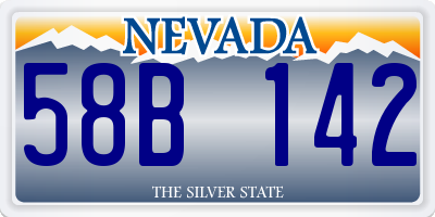 NV license plate 58B142