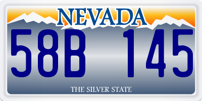 NV license plate 58B145