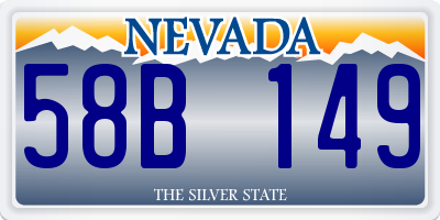 NV license plate 58B149