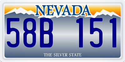 NV license plate 58B151