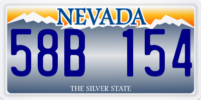 NV license plate 58B154