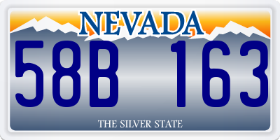 NV license plate 58B163