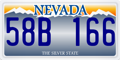NV license plate 58B166