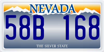 NV license plate 58B168