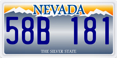 NV license plate 58B181