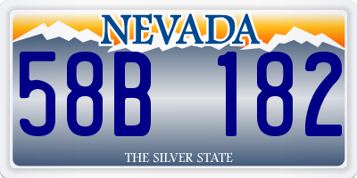 NV license plate 58B182