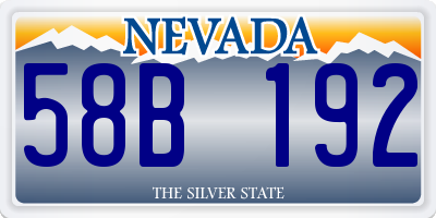 NV license plate 58B192