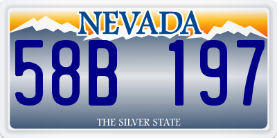 NV license plate 58B197