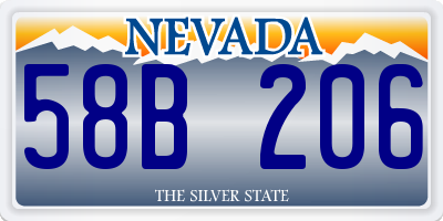 NV license plate 58B206