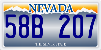 NV license plate 58B207