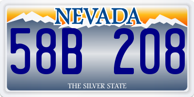 NV license plate 58B208