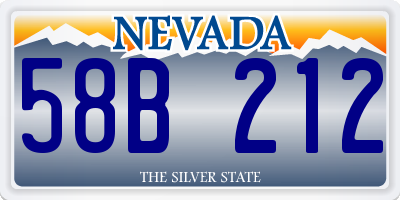 NV license plate 58B212