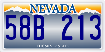 NV license plate 58B213