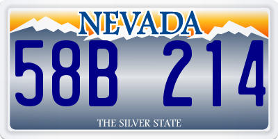 NV license plate 58B214
