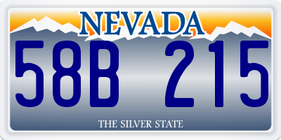 NV license plate 58B215