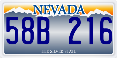 NV license plate 58B216