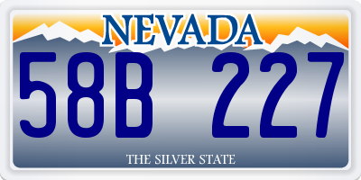 NV license plate 58B227