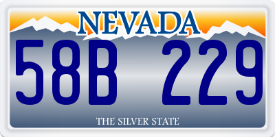 NV license plate 58B229