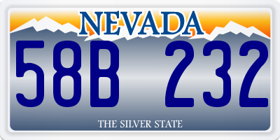 NV license plate 58B232
